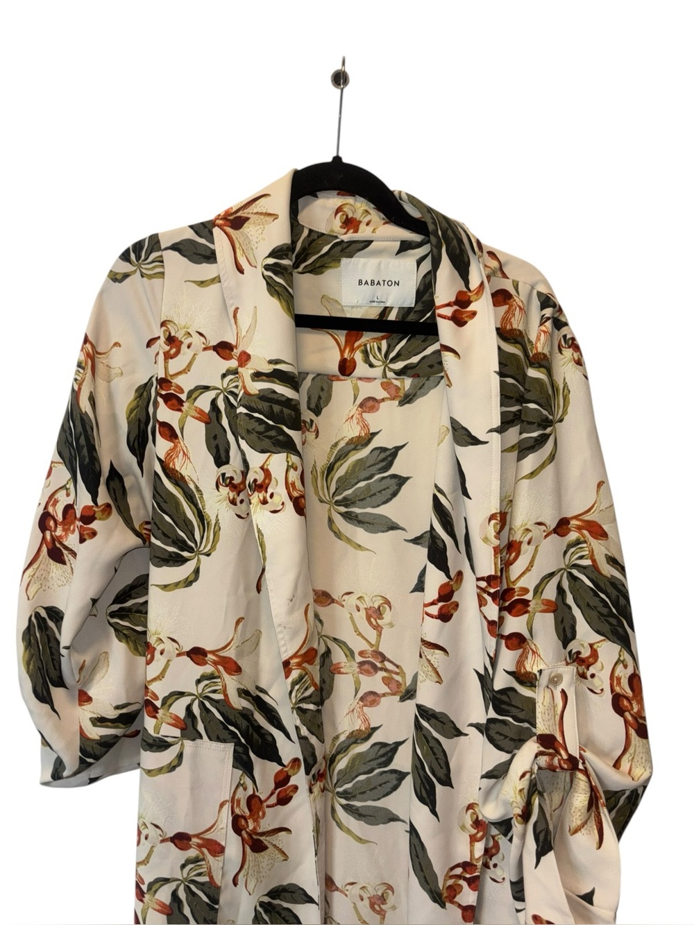 Babaton X Aritzia Kahlo Longline Duster Robe Trench Coat Jacket: Tropical Floral - Picture 7 of 14